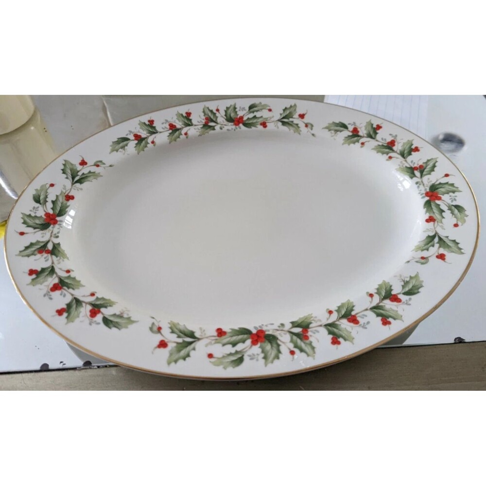Royal Gallery HOLLY 14 3/8" Oval Serving Platter All the Trimmings - 1986